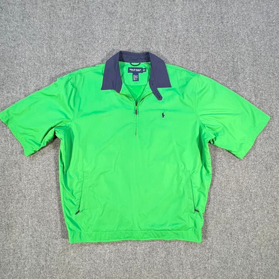 Polo Golf Ralph Lauren Polo Men Large Green Quarter Zip Short Sleeve